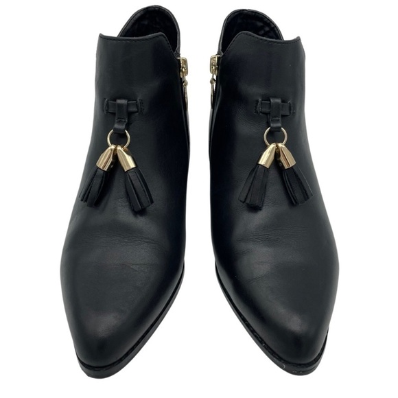 NWOT Gianni Fermani Black Leather Ankle Booties Boots, Sz 6.5 - Picture 2 of 14